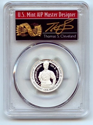 2025 S 25C Silver Ida B. Wells Quarter PCGS PR70DCAM FS Cleveland Arrows - Image 1 of 2