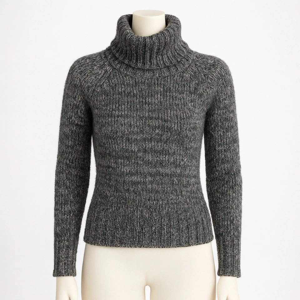 Acogedor suéter Calypso St. Barth lana camel para mujer XS gris grueso tejido cuello alto Foto 1 de 4