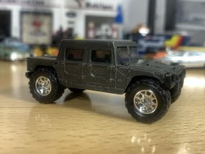 Hot Wheels Black Oxide Custom Gun Blued Hummer H1 with Wheel Swap Metal Base - Picture 1 of 12