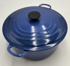 Vintage Le Creuset #28 7.25 Quart Dutch Oven Blue - Bild 1 von 17