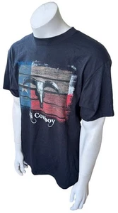 Fruit of The Loom Men's All Cowboy Texas Longhorn Skull Black Shirt Size Large - Picture 1 of 3