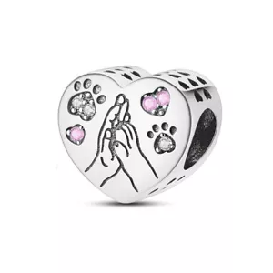 MULA New European Hand held Claw DIY Charm AAA CZ Fit Bracelet 925 Silver Plated - Picture 1 of 6