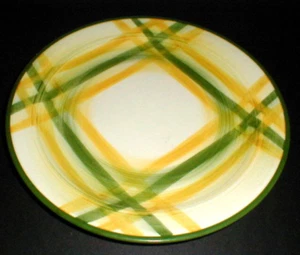 Vernon Kilns GINGHAM Green Yellow Plaid 9-1/2" Luncheon Plate #2 - Picture 1 of 1