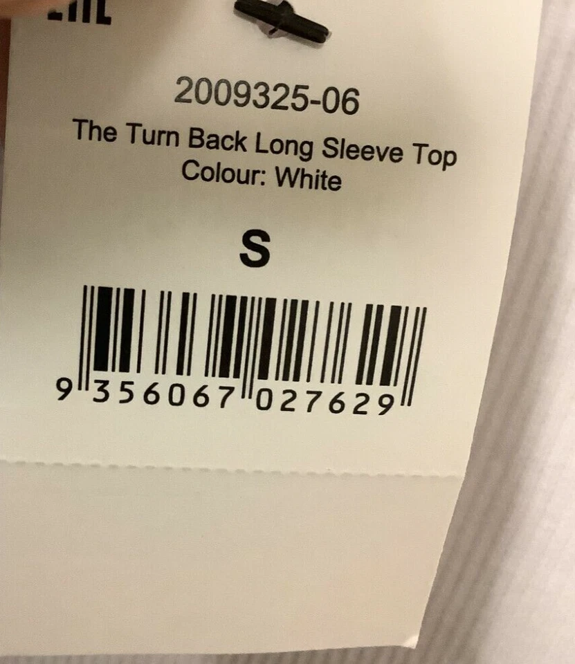 Top pulóver de algodón para mujer talla S blanco acanalado tejido The Turn Back manga larga Foto 1 de 4