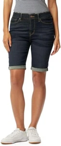 Levi Strauss Signature Gold Mid-rise Bermuda Shorts Size 12 /W30 Blue NWT - Picture 1 of 2