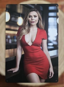 🍀 Targa in latta insegna in metallo Elizabeth Olsen Tin Sign - Foto 1 di 2