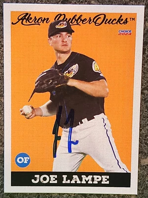 Joe Lampe Signed IP 2024 Akron RubberDucks Card #7 Cleveland Guardians! - Image 1 of 2