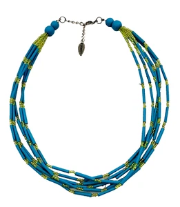 Collar Vintage Coldwater Creek Azul Brillante y Verde Multi-Hebra Distintivo - Imagen 1 de 8