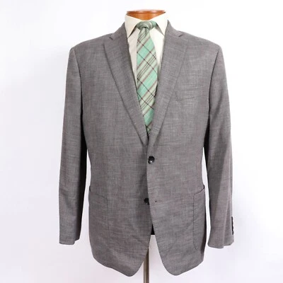 Nordstrom 46R Trim Fit Mens Gray Linen Blend  2 Btn Blazer Sport Coat Jacket  - Image 1 of 4