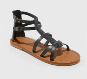 Alva Damen-Gladiator-Sandalen Kunstleder schwarz – Universalfaden – Größe 6 - Bild 1 von 3