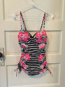 Joules Delphine Badeanzug geblümt gestreift Gr. US 2 UK 6 - Bild 1 von 3