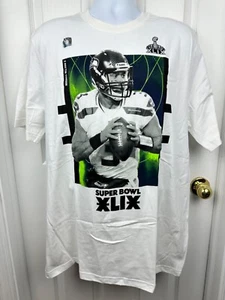 NWT! NFL Seattle Seahawks Super Bowl XLIX Russel Wilson White TShirt Size XL - Picture 1 of 4