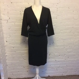 Abito Calvin Klein Collection anni 90 misto lana avvolgente nero 4-6 Campione Originale - Foto 1 di 10