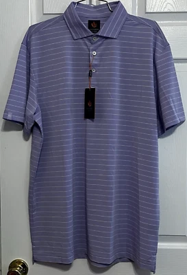Polo de golf Donald Ross "deporte" para hombre, Clyde, lavanda/crema, grande, nuevo con etiquetas Foto 1 de 4