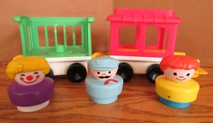 Vintage Fisher Price Little People klobiger Zirkus Zoo Dirigent Clown Mädchen Autos - Bild 1 von 12