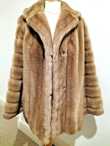 Vintage Faux Fur Tissavel Coat - UK size 14/16 - Picture 1 of 11