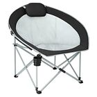 Oversized Folding Camping Chair Moon Chair for Adults with Headrest Cup Holde...
