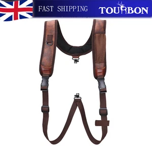 TOURBON Hunting Rifle Shotgun Suspender Gun Carry Rucksack Sling Swivels Padded - Picture 1 of 24