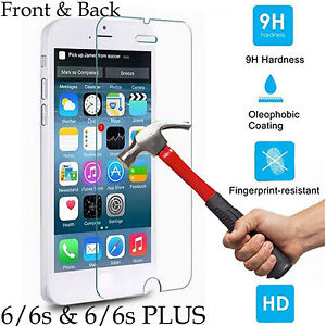 Tempered Glass screen protector Soft film For Apple iPhone 6 6s Plus front back