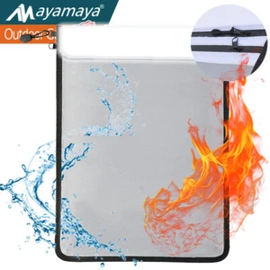 Large Fireproof Document Bag Waterproof Fire Proof File Money Safe Pouch Storage - Picture 1 of 8