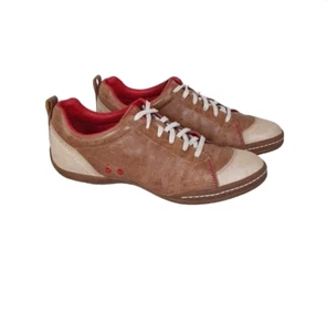 ECCO Womens Sneakers Shoes Leather Sze EUR 40 AU 9 Brown lace up Receptor tech - Picture 1 of 11