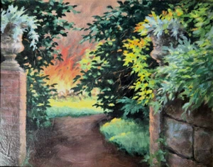 Janice Anthony (geb. 1946) 1990 Öl auf Leinwand Gemälde "Flammen" - Bild 1 von 4