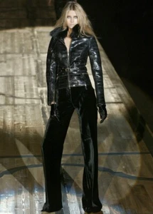 ROBERTO CAVALLI Korsetthose Vintage schwarz Samt weites Bein Bündchen 42 6 - Bild 1 von 4
