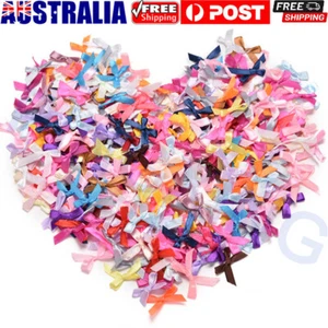500Pcs Assorted Mini Satin Ribbon Bows Sewing Craft Embellishment Wedding Decor - Picture 1 of 6