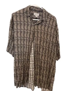Snakeskin Pattern Short Sleeve Rayon Shirt by Career Club, Men's Med. Vintage - Picture 1 of 4
