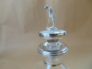 More details for unused sterling silver golfer cut glass bottle/ decanter 1996