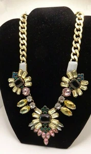 LOGO by Lori Goldsteinđź’—Goldtone Pink/Citrine/Green/Black/Clear Crystal Necklace - Picture 1 of 12