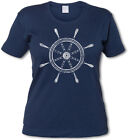 Oldschool Nautical Wheel Girlie Shirt - Tattoo Anchor Star Sailor Ship Ship's