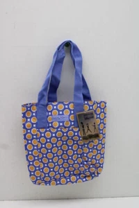 JANSPORT LAPTOP Blue Orange White Circles Polka Dot Tote Bag - Picture 1 of 7