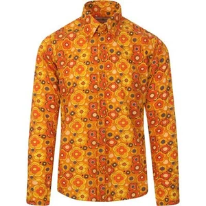 MENS MADCAP RETRO MOD 60s 70s Sixties DAISY FLOWER PRINT SHIRT Trip Floral MC537 - Picture 1 of 3