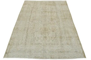 Vintage Anatolia 9’9” x 12’2” White Distressed Wool Hand-Knotted Oriental Rug - Picture 1 of 15