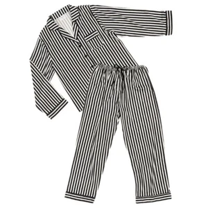 Full Length Pajama Set Luxurious Womens Pyjamas Sizes: S/M/L Mon Striped 2 Pack - Picture 1 of 4