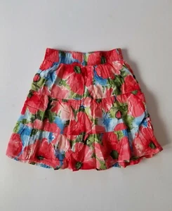 Girl's Gymboree Red Pink Burst of Spring Watercolor Flower Tiered Skirt Size 5 - Picture 1 of 4