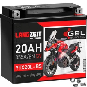 Long terme YTX20L-BS GEL batterie moto 12V 20Ah 51821 CTX20L-BS GTX20L-BS - Photo 1/5