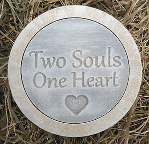 Two souls stepping stone plastic mold concrete plaster mould 10" x 1.5" thick