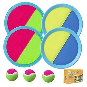 Kids Toys - Outdoor Games, Beach Toys, Toss and Ball Set with 4 Paddles and 3 - Picture 1 of 8