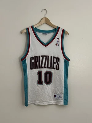 复古 90 年代 Mike Bibby 温哥华灰熊队冠军球衣白色罕见 — 第 1/4 张图片