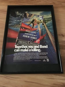 A VIEW TO A KILL-ROGER MOORE AS 007-1985 original A3 framed poster size advert - Picture 1 of 1