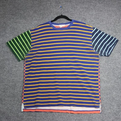 Camiseta J Crew Para Hombre Grande Multicolor Rayas Manga Corta Algodón Remero Rara Foto 1 de 4