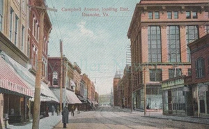 Roanoke Virginia VA - CAMPBELL AVENUE MIT BLICK NACH OSTEN - Postkarte - Bild 1 von 2