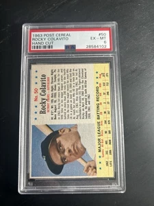 1963 Post Cereal Hand Cut #50 Rocky Colavito PSA 6 Detroit Tigers - Picture 1 of 2