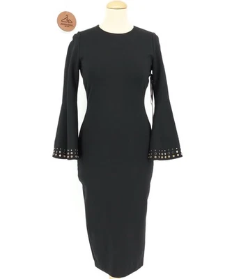 Hale Bob Black Sheath Dress Studded Bell Sleeves Size Small NWT Evening Formal - Image 1 of 4