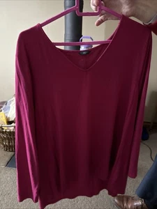 womens M&Co Plus Size Uk 20 Cerise Pink Long Sleeve Casual Jersey T-shirt - Picture 1 of 4