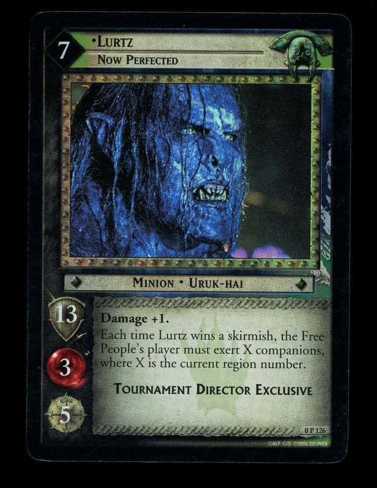 LOTR Lord of the Rings TCG 2006 Promo Foil 0P126 Lurtz, Now Perfected - Image 1 of 2