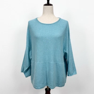 J Jill Pure Jill Sweater Womens XS Blue Cashmere Cotton Blend Kimono Cozy Soft - Image 1 of 4