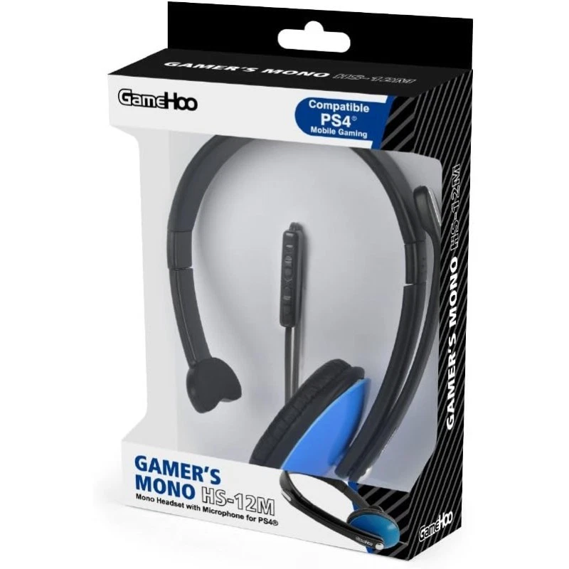 GAMEHOO CUFFIA MONO CON MICROFONO CON TASTO COMANDO VOLUME/MUTE COMPATIBILE PS4 - Immagine 1 di 1